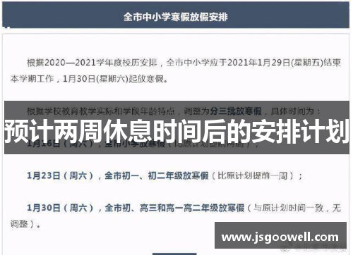 预计两周休息时间后的安排计划 预计两周休息时间后的安排计划
